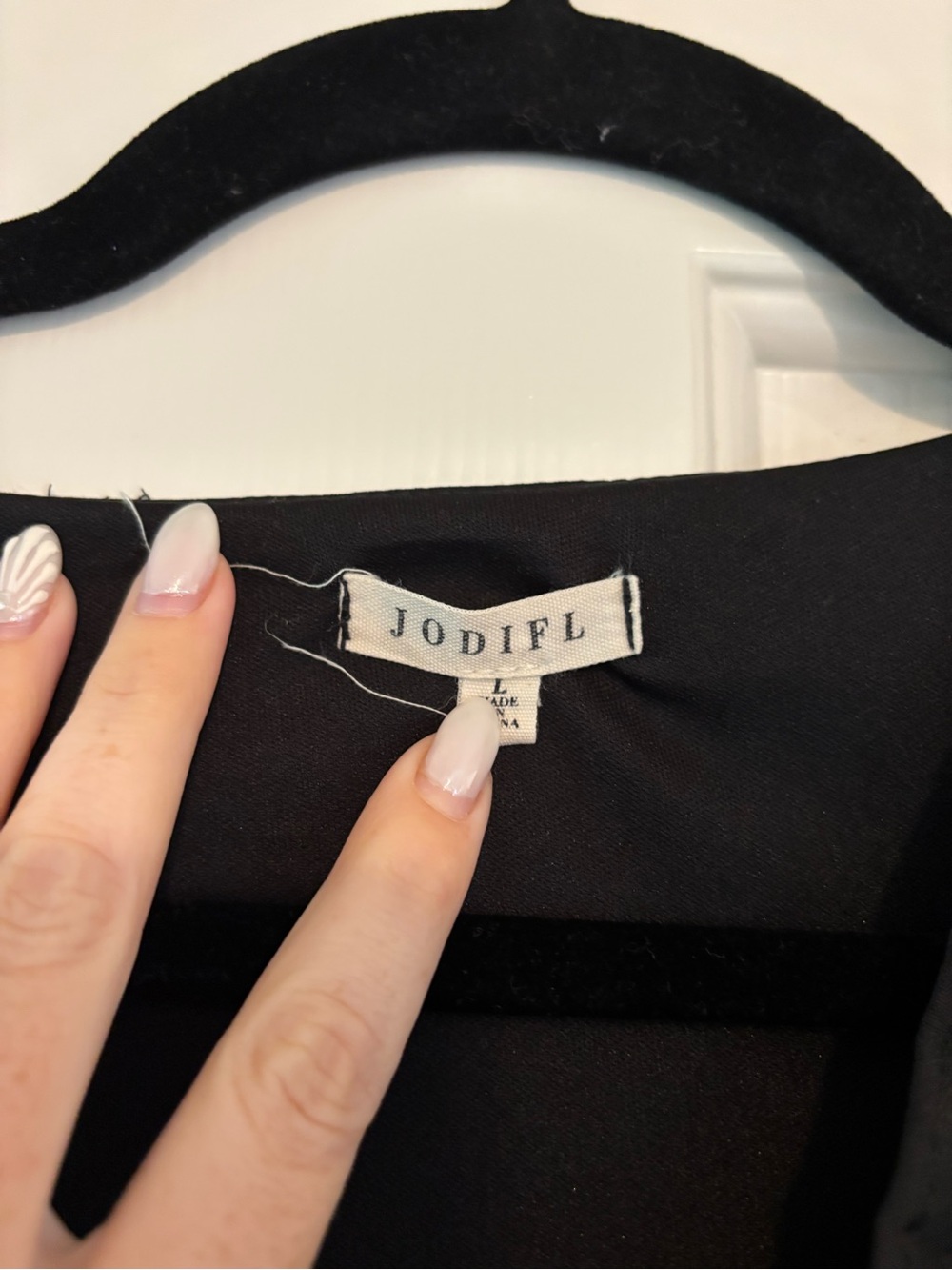 JODIFL Black Women's Blouse with Subtle Texture - Picture 2 of 2